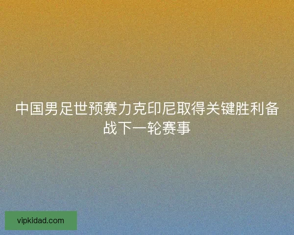 中国男足世预赛力克印尼取得关键胜利备战下一轮赛事